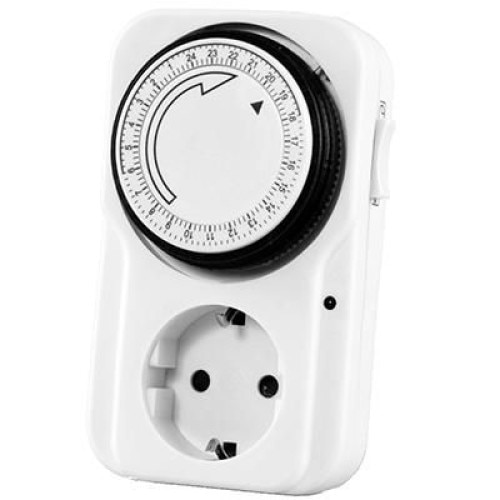 Priza programabila, mecanic, 16A, alb, IP20