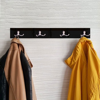 Cuier hol cu 4 agatatori, Arly, Wenge, 50x7 cm Cuier hol cu 4 agatatori, Arly, Wenge, 50x7 cm