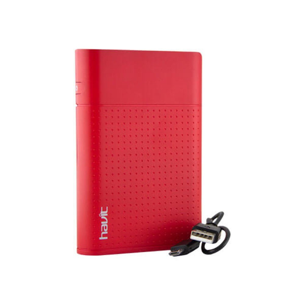 Acumulator extern HAVIT MX-PB8001, 10 000 mAh ,2XUSB ,RED, Led