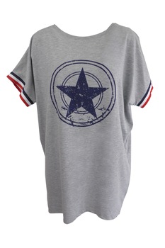 Bluza dama - gri cu stea pe piept si banda tricolor la maneca - L-XL Bluza dama - gri cu stea pe piept si banda tricolor la maneca - L-XL