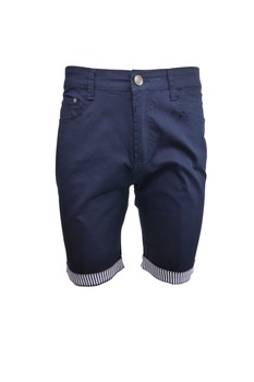 bermude barbat - univers fashion - albastru cu 5 buzunare si manseta cu dunga alba imagen 50_0_
0