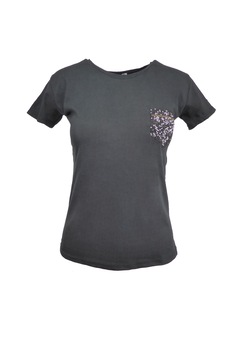 Tricou - UNIVERS FASHION - negru cu un buzunar fals pe piept, Negru, S Tricou - UNIVERS FASHION - negru cu un buzunar fals pe piept, Negru, S