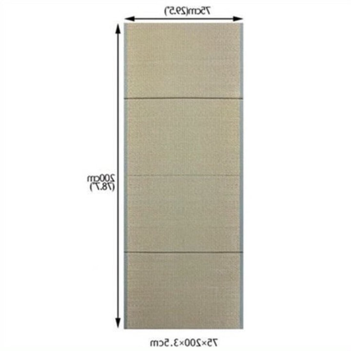 Saltea gimnastica Corenia QRE-2107526, tatami pliabil din riet natural (acetat) cu spate antiderapant non-woven, verde natural, 200 x 75 x 3,5 cm