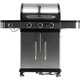 Grill pe gaz Corenia QRE-2108827, 3+1 arzatoare, inox, 11,2 kW, arzator lateral, dulap cu roti, termometru, argintiu/negru