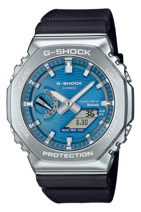 Casio, Часовник G-Shock със смесен циферблат, Сребрист, Черен