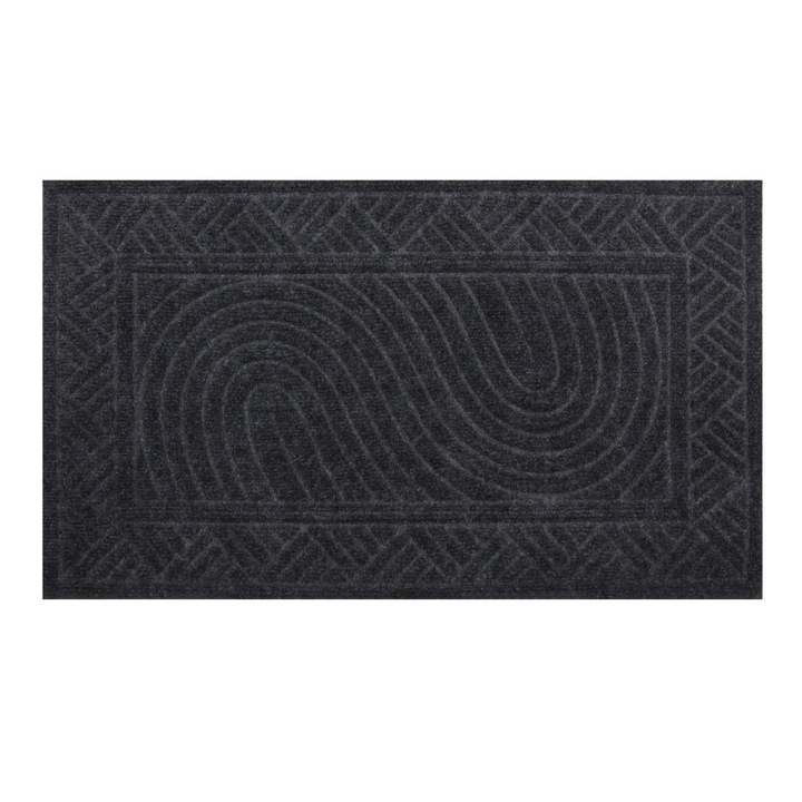 Външна изтривалка RT Embossed RT330, 40 x 70 см, каучук, сива, правоъгълна