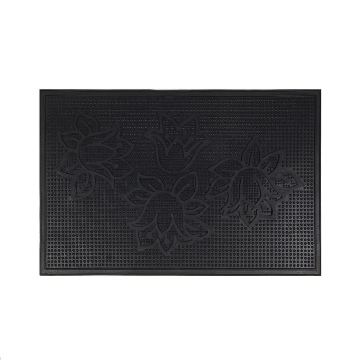 Външна изтривалка Rubbertech RT-B01, 40 x 60 см, каучук, черна, правоъгълна