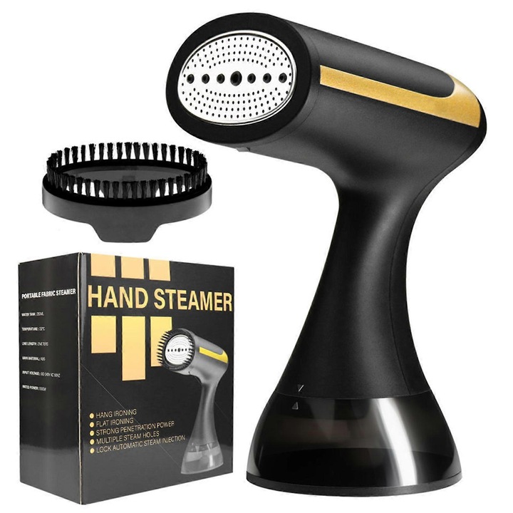 Aburitor de haine portabil FU-K0276-20260907-6392, 1500 W, rezervor 350 ml, negru