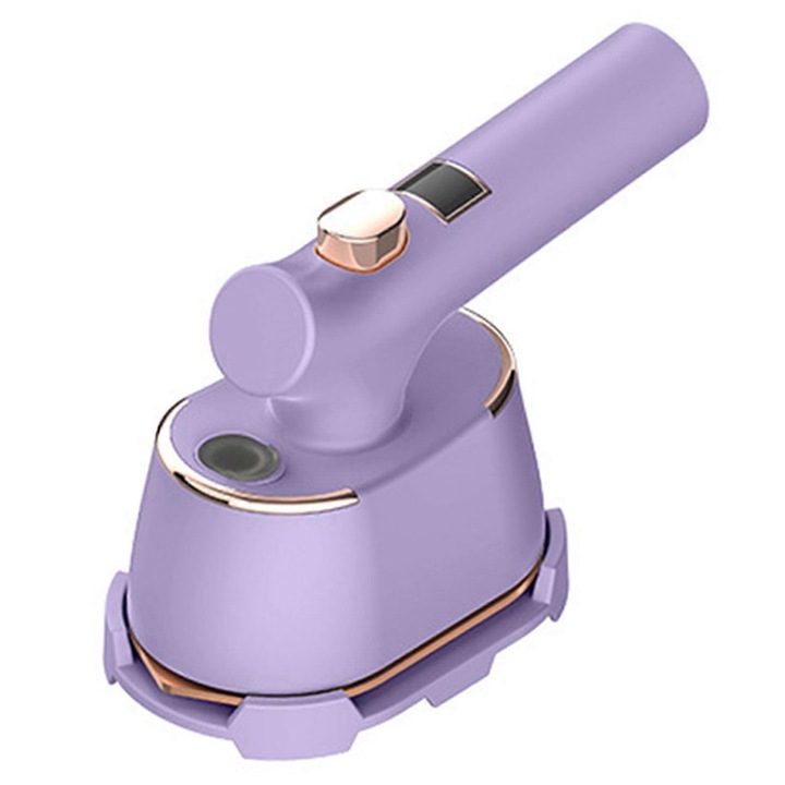 Fier de calcat portabil cu aburi pliabil 2‑in‑1 FU-K0276-20260907-7051, display LCD, functie uscat/umed, rezervor 120 ml, priza EU, violet