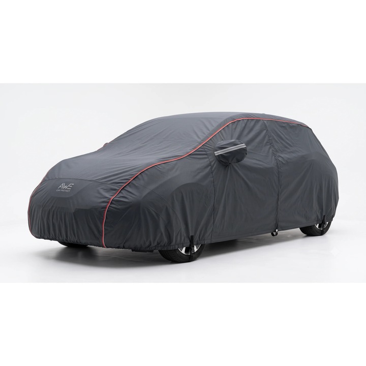 Husa auto impermeabila pentru Nissan Leaf B0CSYNW37N, tip garaj complet multistrat, respirabila si anti-scratch, rezistenta UV, chingi de fixare, gri