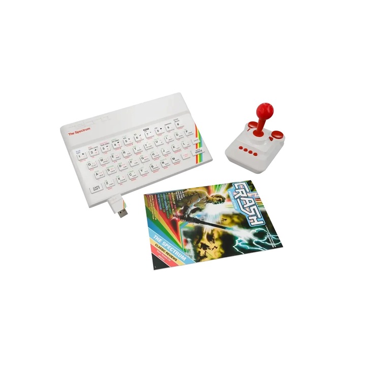 Ретро конзола за игри The Spectrum White Edition, 40 игри, Бяла