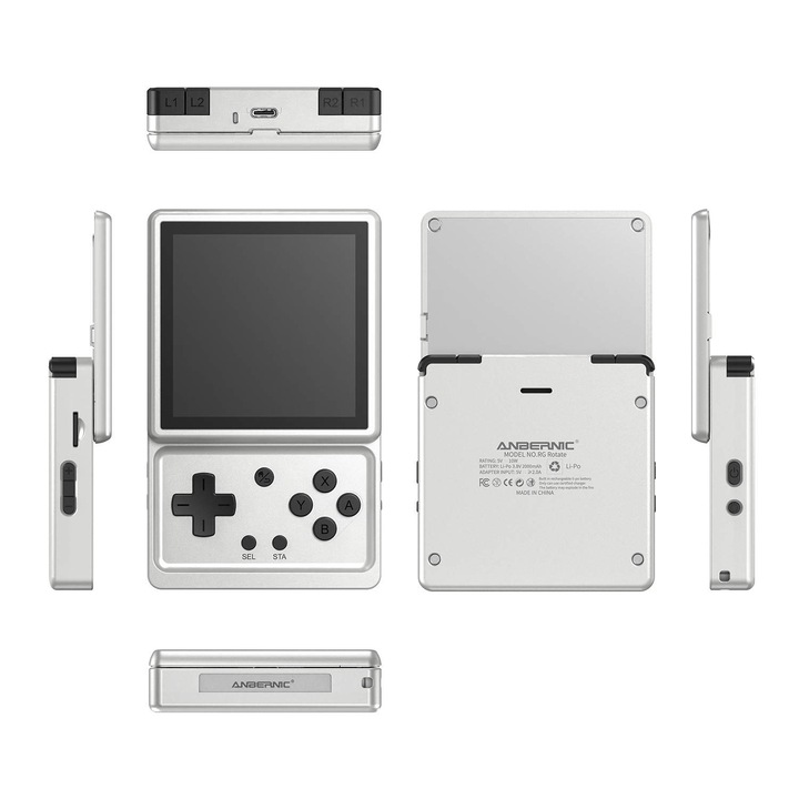 consola Anbernic RG Rotate 32GB, 3GB RAM, Android, Argintiu