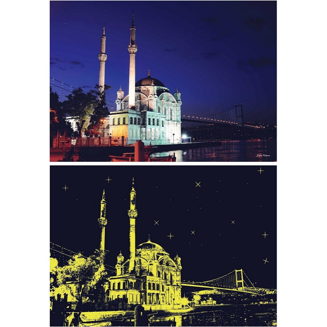 Puzzle Anatolian - Ortakoy Mosque, 1000 piese, fosforescent (1904)