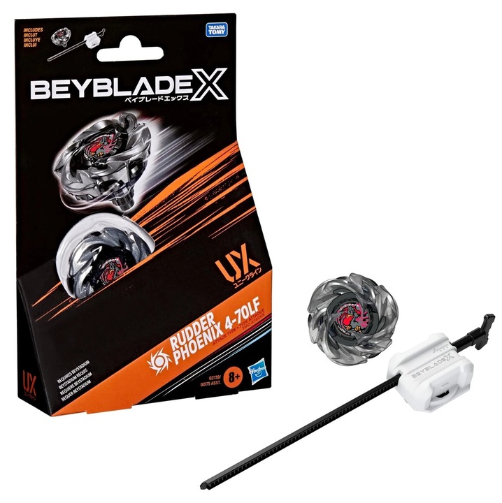 Фигурка Hasbro BeyBlade X, Стартов комплект, Rudder Phoenix 4-70LF, многоцветен