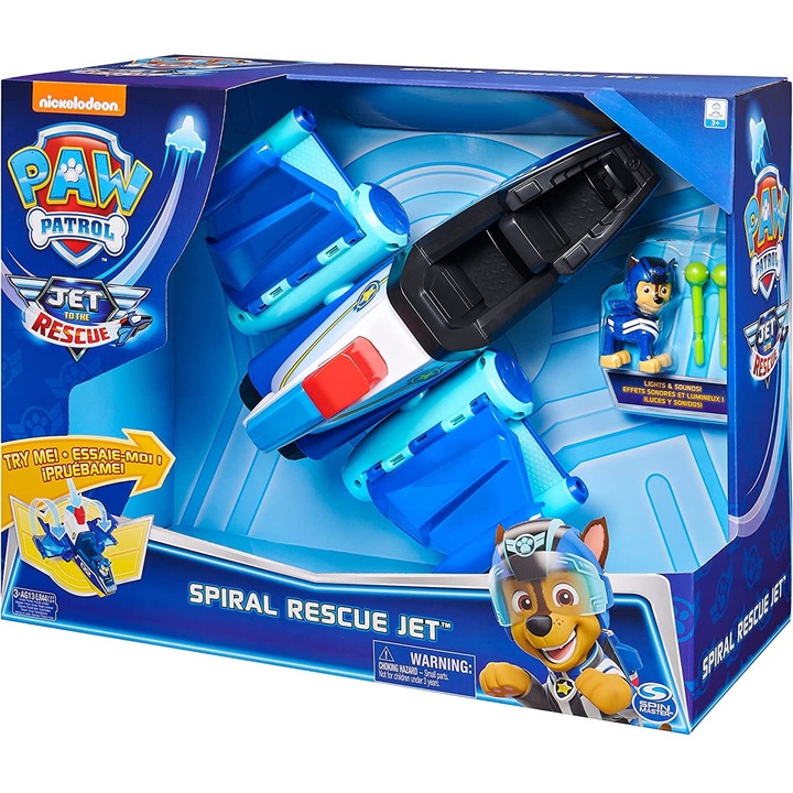 Фигурка Paw Patrol, Спасителен самолет на Чейс, комплект с фигурка, снаряди, 3 години+