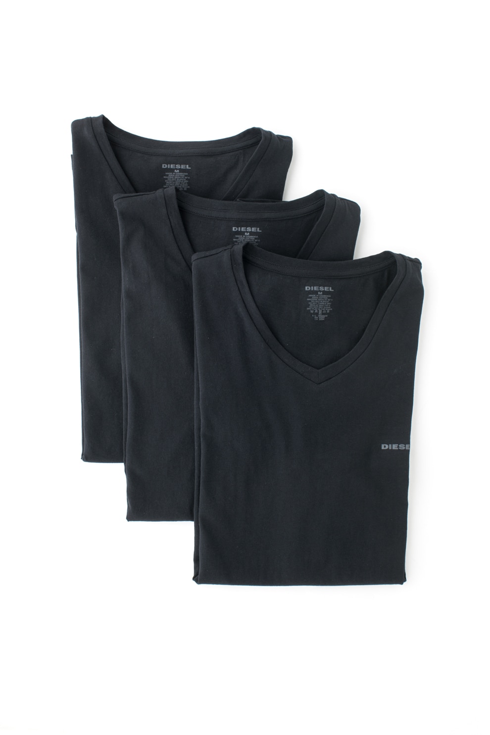 Diesel, Set de tricouri de casa Jake - 3 piese, Negru