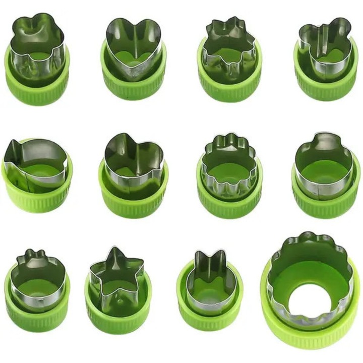 Set de 12 forme de copt din otel inoxidabil, diverse forme, rosu