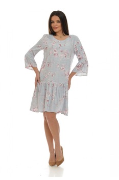 Rochie Dama Gri Floral - Retro Rochie Dama Gri Floral - Retro