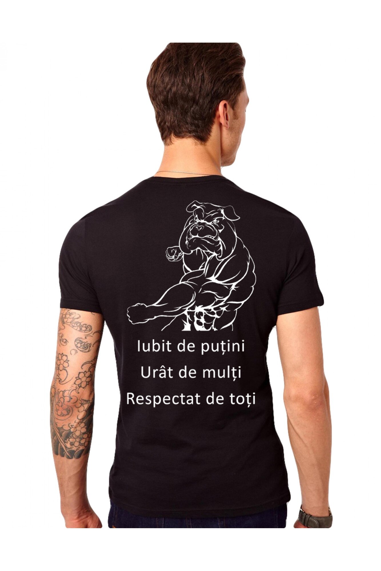 Tricou Negru Barbati - Iubit, urat dar respectat