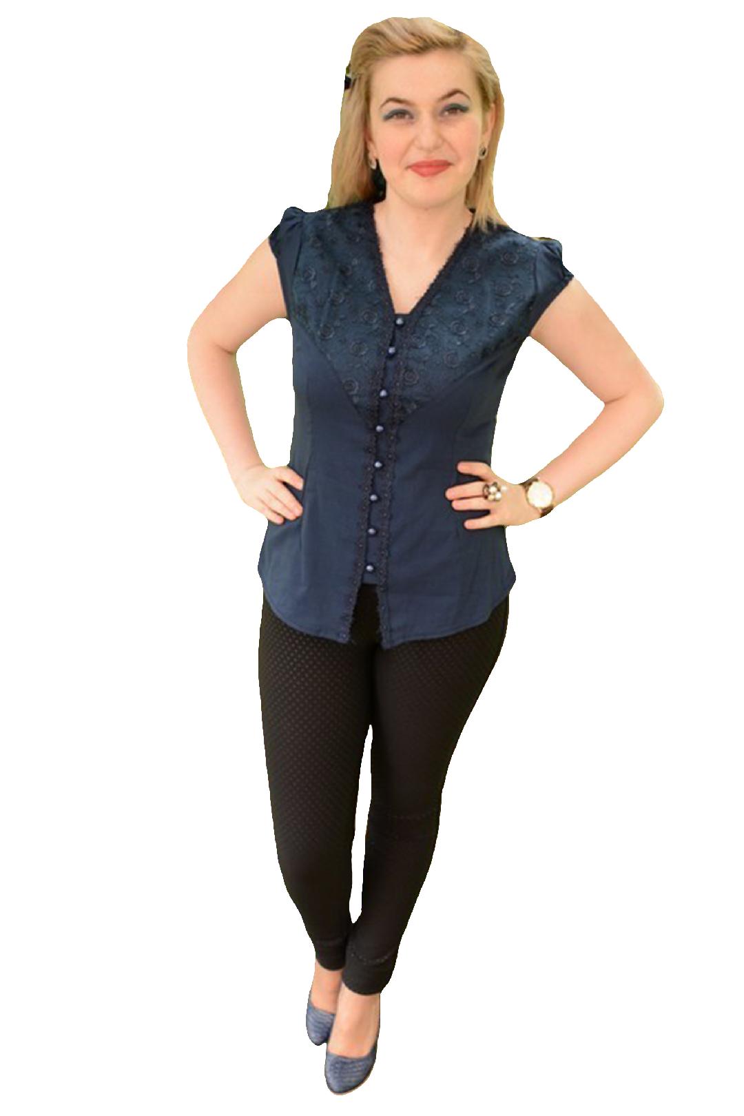 Camasa subtire cu croi mulat , D&J Exclusive, Albastru marin