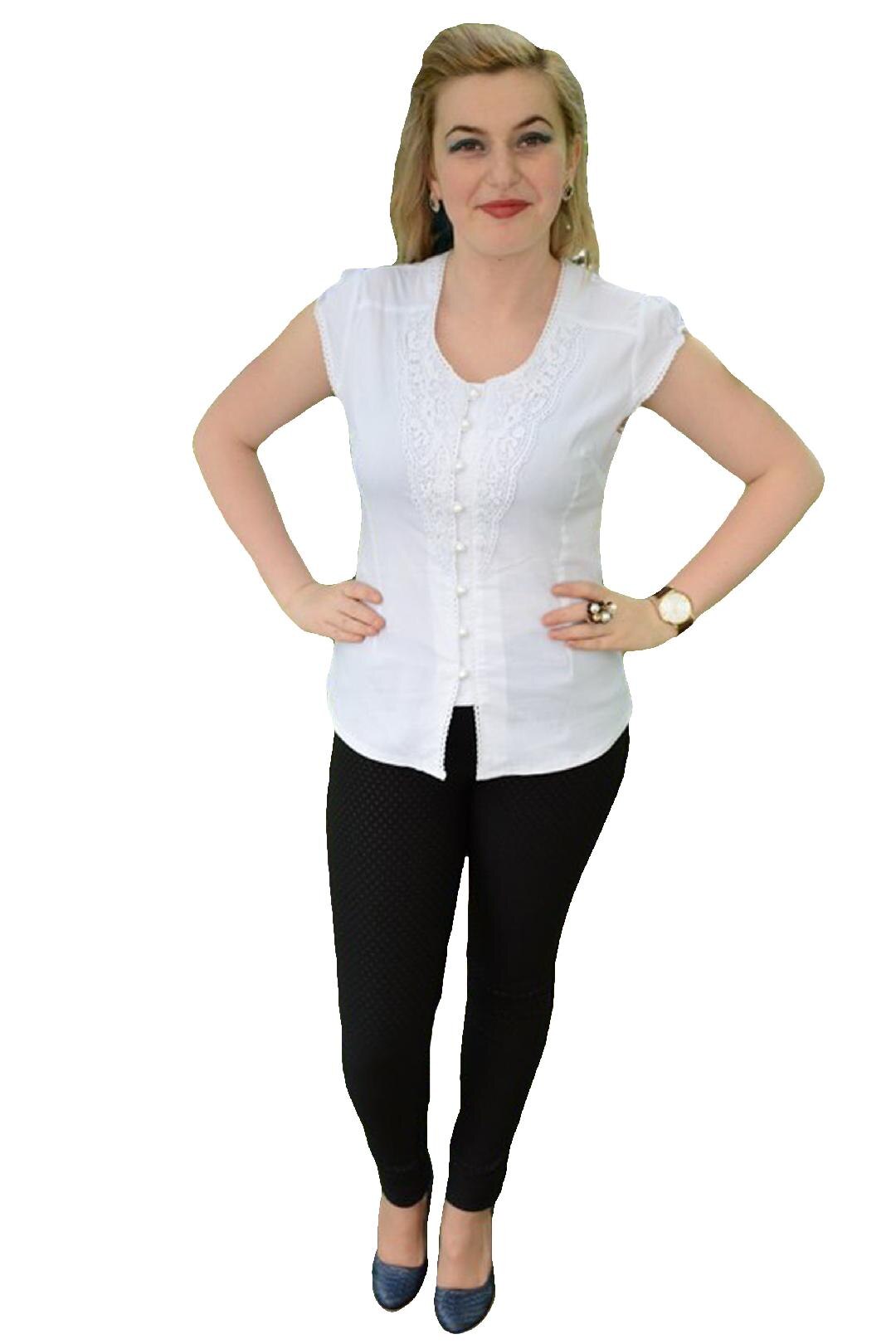 Camasa din bumbac, usor elastic, D&J Exclusive, Alb