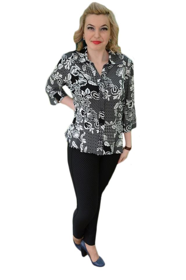 Camasa tinereasca cu design discret,, D&J Exclusive, Bleumarin/Alb