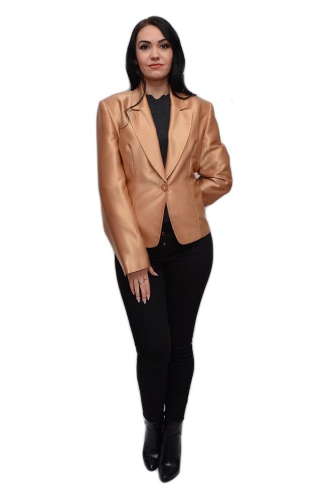 Sacou office, revere cu taietura masculina, D&J Exclusive, Auriu