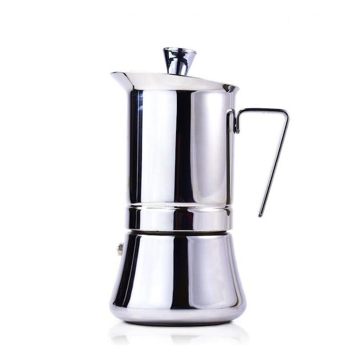 Cafetiera moka Lodos Pratika 6, otel inoxidabil, argintiu, 6 cani