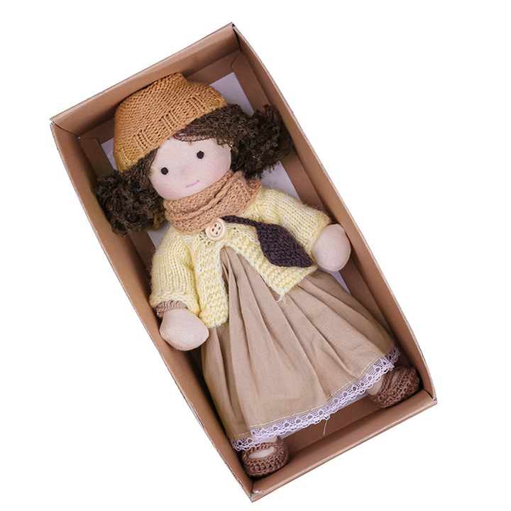Кукла BJD KELDWOPHIC, памук, 25см, цвят кайсия, комплект с дрехи