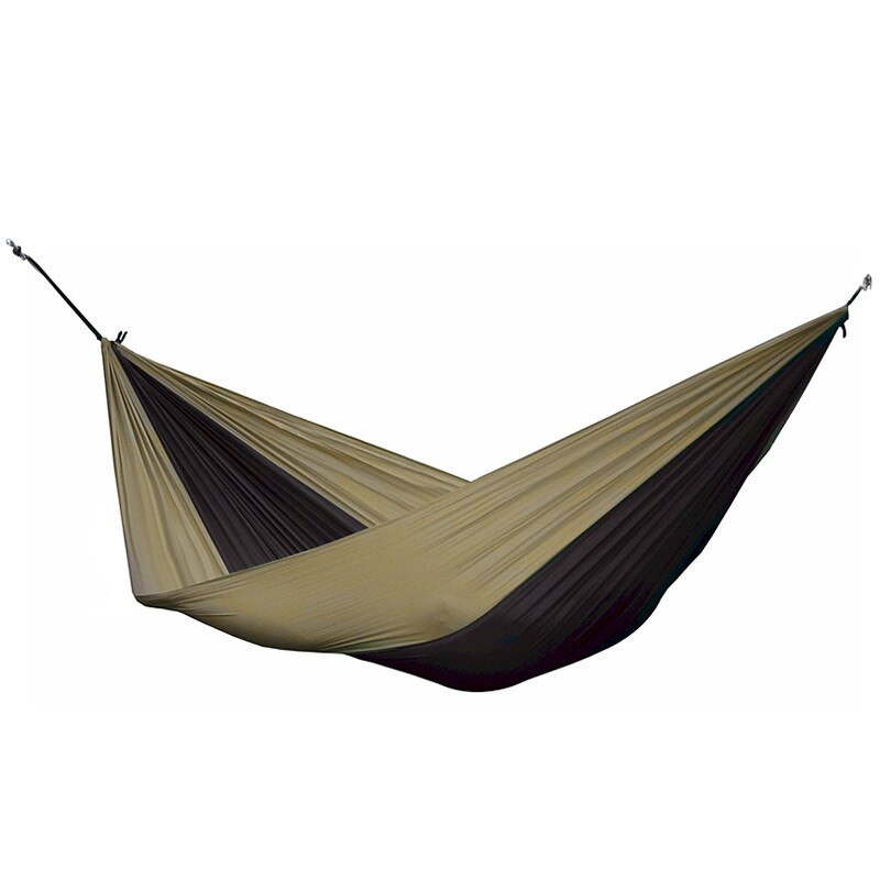 Hamac dublu pentru drumetii Vivere Parachute, Nylon, 330 x 180 cm, Maro/Negru