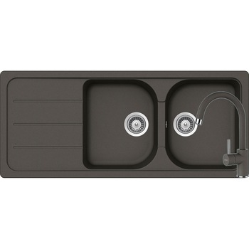 Kit chiuveta Schock Formhaus D-200 1160 x 500 mm si baterie Schock Plutos Asphalt Cristalite Kit chiuveta Schock Formhaus D-200 1160 x 500 mm si baterie Schock Plutos Asphalt Cristalite