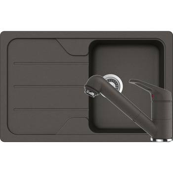 Kit chiuveta Schock Formhaus D-100S 780 x 500 mm si baterie Schock Cosmo cu Dus Extractibil Asphalt Cristalite Kit chiuveta Schock Formhaus D-100S 780 x 500 mm si baterie Schock Cosmo cu Dus Extractibil Asphalt Cristalite