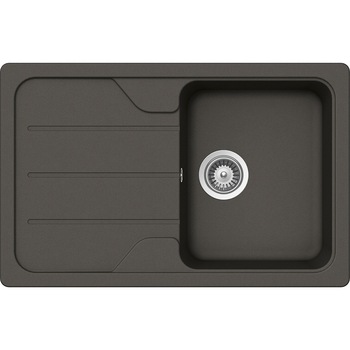 Chiuveta granit Schock Formhaus D-100S Asphalt Cristalite 780 x 500 mm, adancime cuva 190 mm, reversibila, montare pe blat Chiuveta granit Schock Formhaus D-100S Asphalt Cristalite 780 x 500 mm, adancime cuva 190 mm, reversibila, montare pe blat