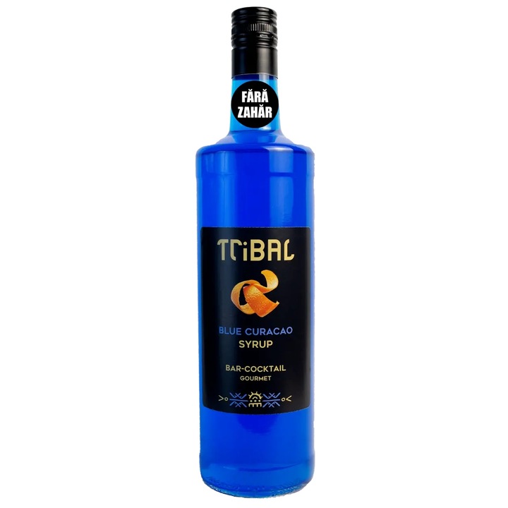 Tribal Сироп Blue Curacao Без Захар, 350Ml., Стъкло