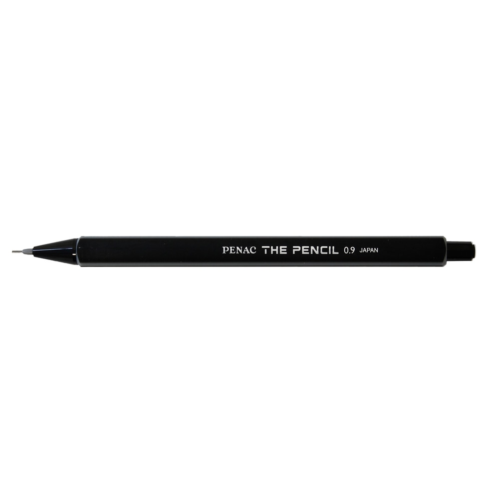 Creion mecanic PENAC The Pencil, rubber grip, 0.9mm, varf plastic, negru