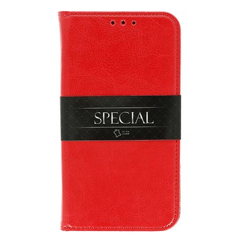 Husa BOOK SPECIAL pentru SAMSUNG GALAXY J3 (2018) J377, din piele veritabila, Rosu Husa BOOK SPECIAL pentru SAMSUNG GALAXY J3 (2018) J377, din piele veritabila, Rosu