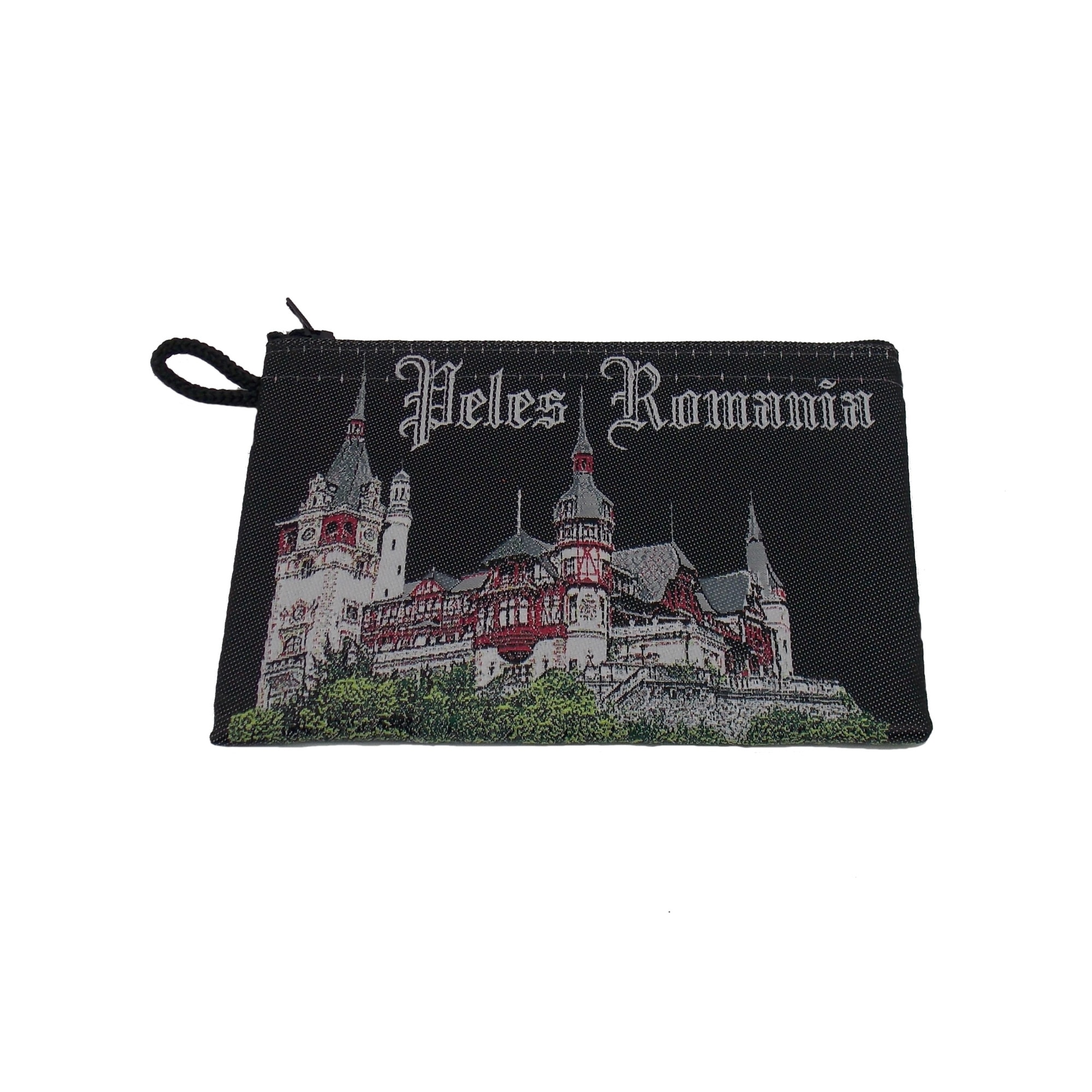 Portofel textil Peles Romania din broderie computerizata