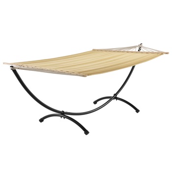 Hamac, casa.pro, textil, 210 x 150 cm, bej, cu cadru metalic Hamac, casa.pro, textil, 210 x 150 cm, bej, cu cadru metalic