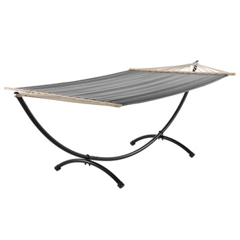 Hamac, casa.pro, textil, 210 x 150 cm, gri, cu cadru metalic Hamac, casa.pro, textil, 210 x 150 cm, gri, cu cadru metalic
