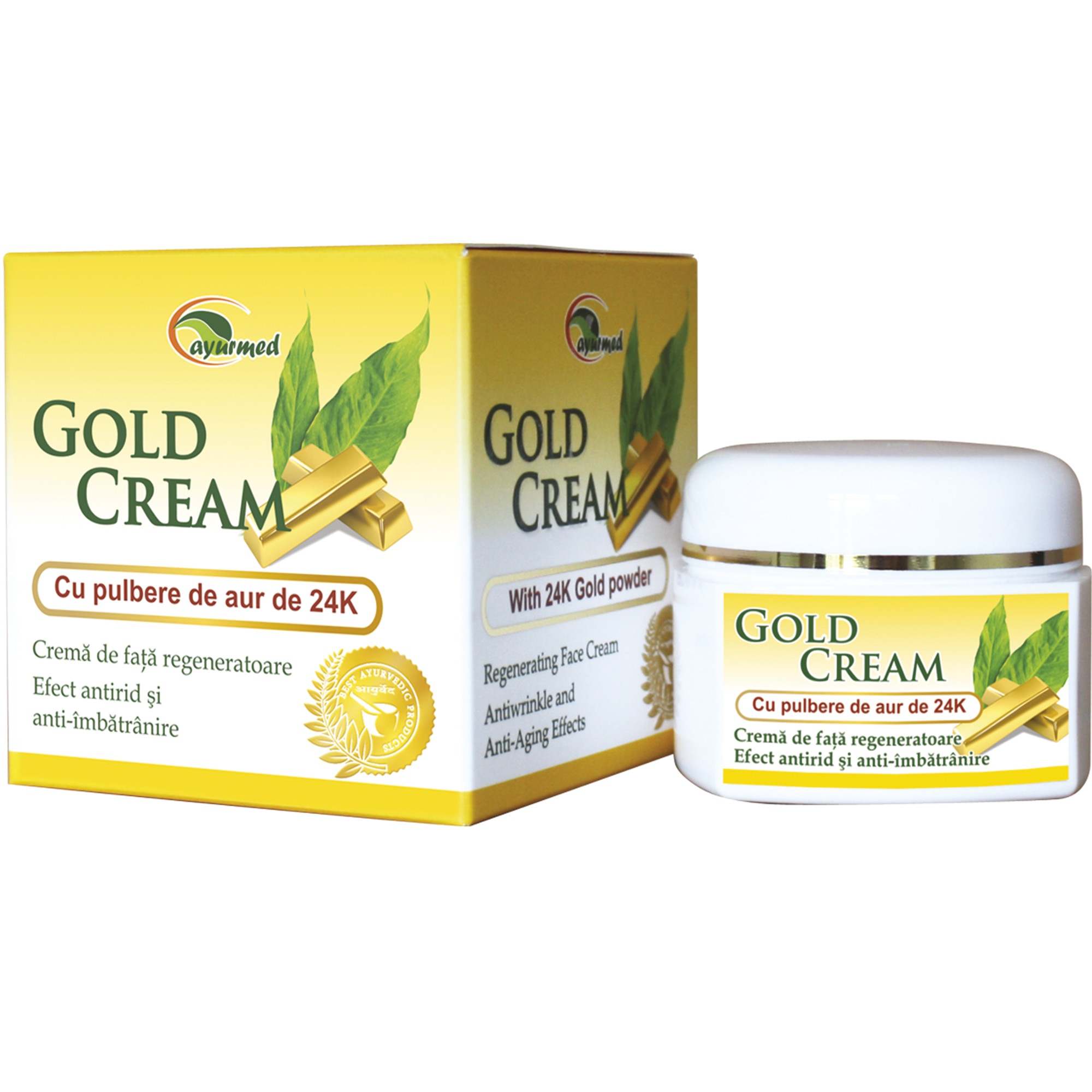 Crema antirid cu extract de aur Gold Deluxe, 50 ml, Ayurmed : Farmacia Tei online