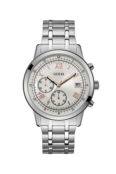 Guess, Ceas cronograf din otel inoxidabil, Argintiu Guess, Ceas cronograf din otel inoxidabil, Argintiu