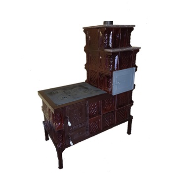 Soba mobila teracota cu plita mijlocie si 5 randuri teracota maro alimentare si cuptor dreapta Soba mobila teracota cu plita mijlocie si 5 randuri teracota maro alimentare si cuptor dreapta