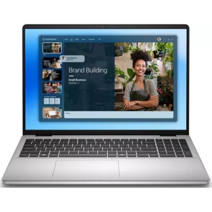 Laptop 16" Dell 16 Intel 5 120U (12MB 5GHz) 16GB DDR5 512GB SSD Intel Graphics DC16251 Linux Platinum Silver