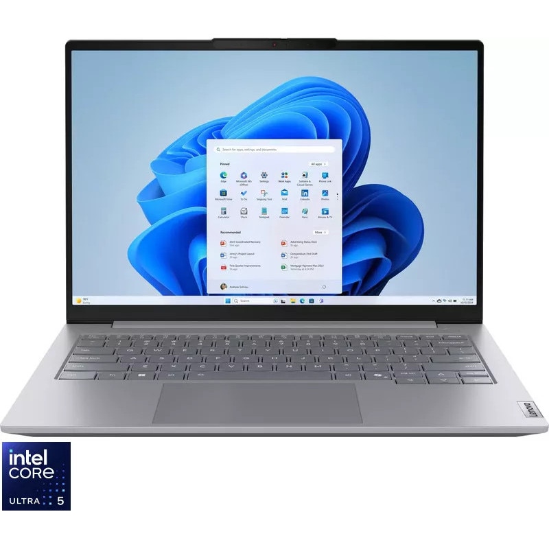 Laptop 14" Lenovo ThinkBook 14 G8 Intel Ultra 5 135H (18MB 4.6GHz) 16GB DDR5 512GB SSD Intel Arc graphics IAL WUXGA IPS Win 11 Pro Arctic Grey