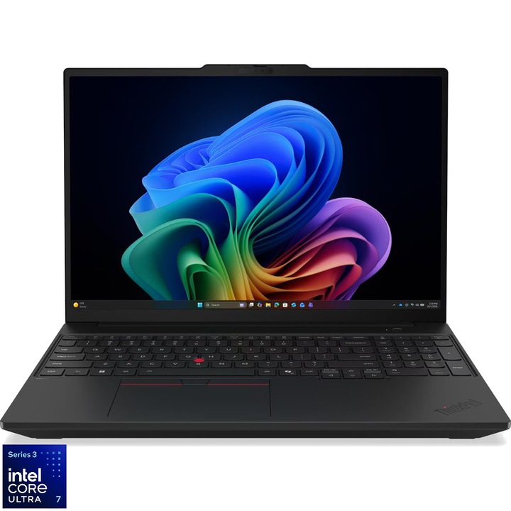Laptop Lenovo 16'' ThinkPad T16 Gen 5, WUXGA IPS, Procesor Intel® Core™ Ultra 7 355 (12M Cache, up to 4.70 GHz), 32GB LPCAMM2 LPDDR5X, 512GB SSD, Intel Graphics, Win 11 Pro, Black