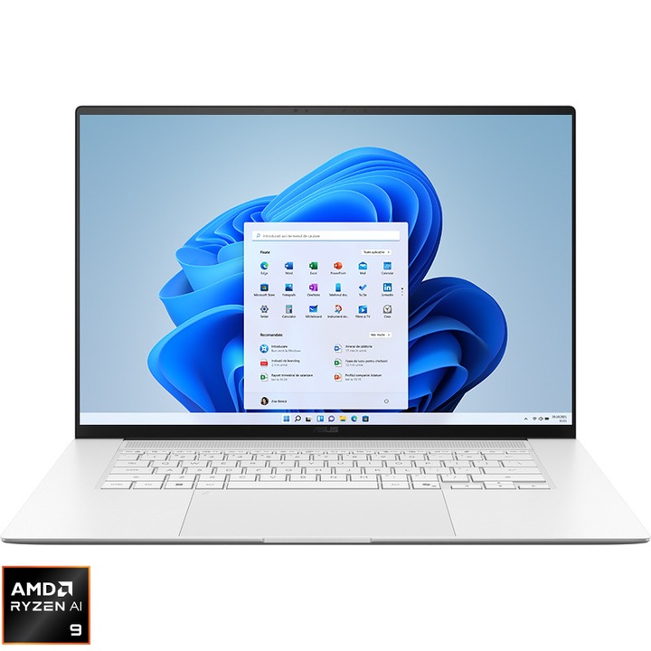Laptop ASUS 16'' Zenbook S 16 UM5606GA, 3K OLED 120Hz Touch, Procesor AMD Ryzen™ AI 9 465 (24M Cache, up to 5.0 GHz), 24GB LPDDR5X, 1TB SSD, AMD Radeon 880M, Win 11 Pro, Scandinavian White