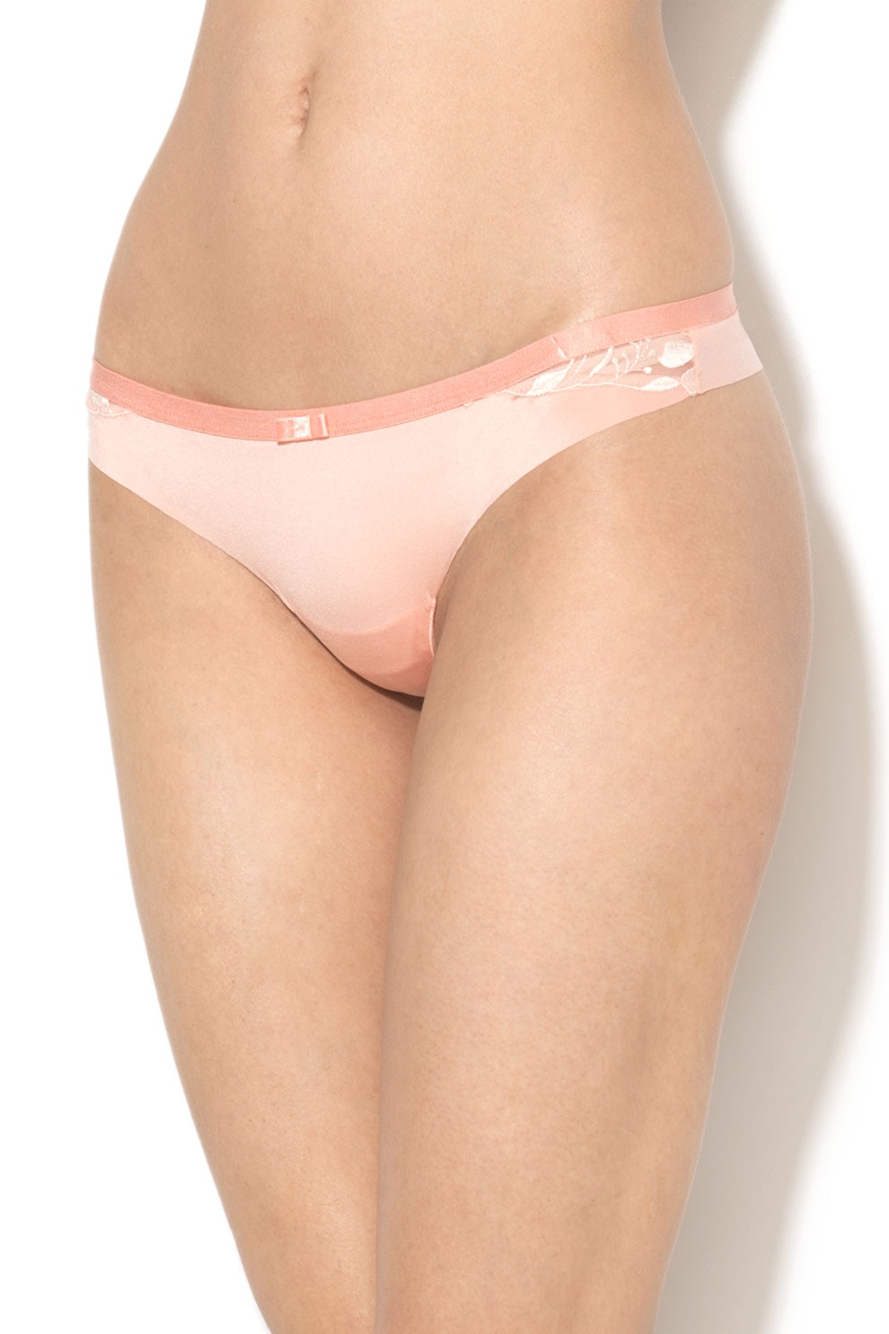 Triumph, Chiloti tanga cu dantela brodata Spotlight, Roz somon