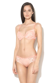 Triumph, Sutien push-up cu broderie florala Sexy Angel Spotlight 2, Roz somon Triumph, Sutien push-up cu broderie florala Sexy Angel Spotlight 2, Roz somon