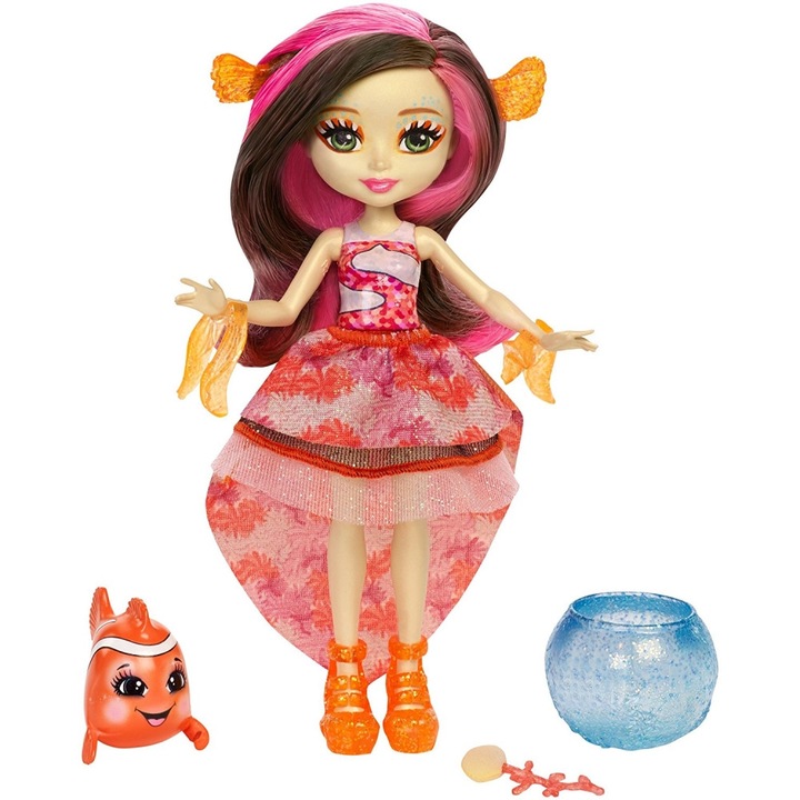 Set Mattel Papusa EnchanTimals Clarita Clownfish si figurina Cackle