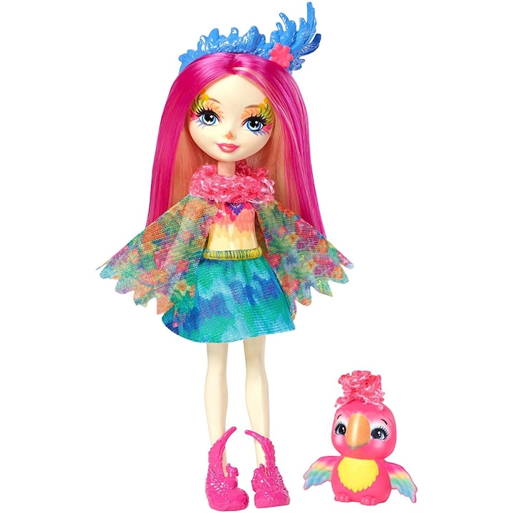 Set Mattel EnchanTimals Papusa Peeki Parrot si figurina Sheeny